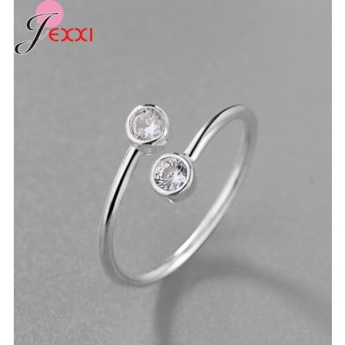 New Arrival S925 Sterling Silver Resizable Rings with AAAAA Zircon Bling Stone Women Fashion Party Jewelry Best Gift 1