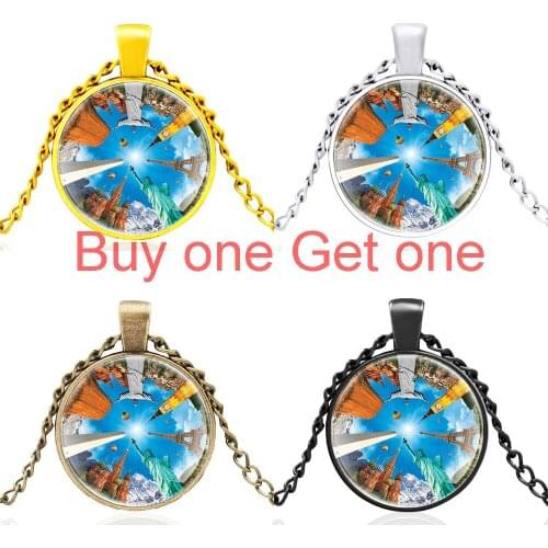 Beautiful Buildings in the World Glass Cabochon Men Women High Quality Pendant Necklace Jewelry Accessories Gifts