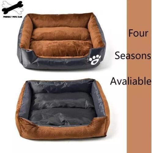 Pet Bed Warm Pet Sofa Double Fabric Mat Short Piush Pad Paw Print Couch Pet Products For Small Medium Dogs Cotton Pet Nest