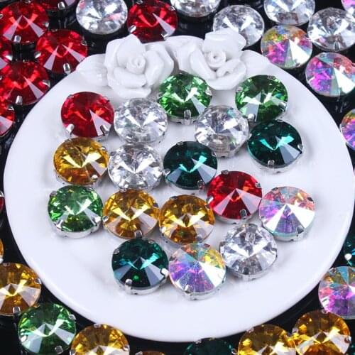 Round Four Claws Rhinestones Jaw Drill Rhinrstone Strass Crystals Rhinestones Crystal AB Rhinestone For Sewing Crafts Decoration