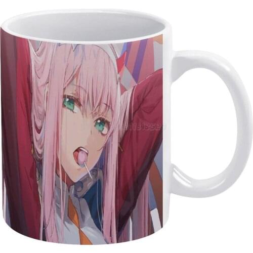 Darling in The Franxx Pillow White Mug Coffee Mug Afternoon Tea Christmas Cups Ceramic Mug 330ml for Coffee Darling in The Franx