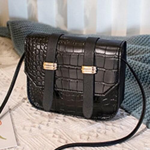 Mini Small Square Bags For Women Ladies Shoulder Bag PU Solid Color Buckle Messenger Bag Small Square Handbag