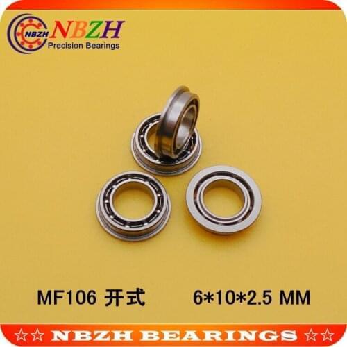 MF106 Wholesale Boutique flange ball bearings MF106K / LF1060 MF106 OPEN size 6*10*11.2*2.5*0.6 mm