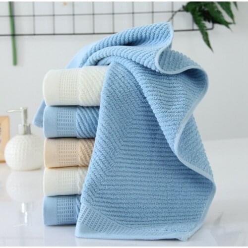 34*74cm Quick Dry Large 100% Cotton Plain Face Towel Super Soft Cotton Towel Home Use Bath Face Hand Terry Towel 3D