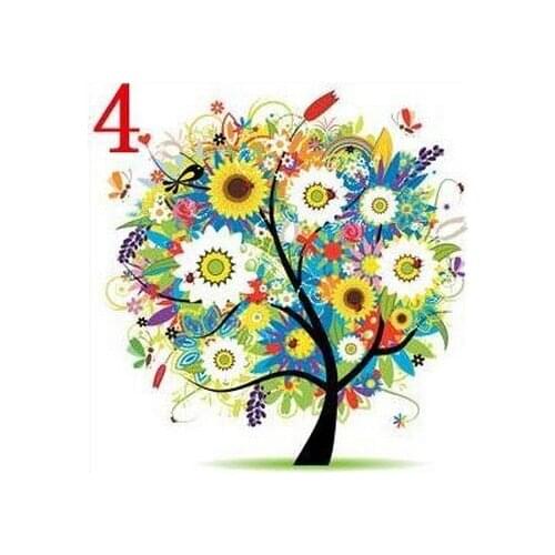 Embroidery Package Hot Sell Best Quality Cross Stitch Kits Happiness and Fortune Tree Version 4 Free Shipping