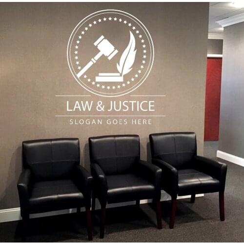 Lawyer Wall Decal Custom your Company Name Vinyl Wall Stickers Home Interior Decoration Justice Art Decals Mural D574