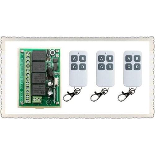 NEW DC12V 4CH 4Channe 10A RF wireless remote control switch System, 3 X Transmitter + 1 X Receiver,315/433 MHZ