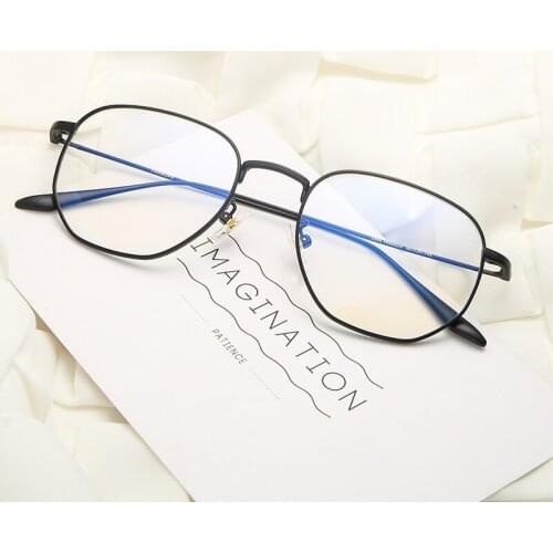 Logorela Alloy Glasses Frame Men Ultralight Polygon Myopia Optical Prescription Eyeglasses Frame Women Female Eyewear 1890029