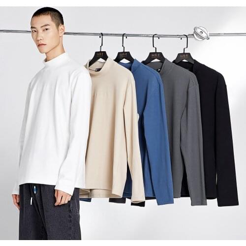 Pioneer Camp Autumn Oversized t shirt Men White Solid Color Long Sleeve Casual Tee Mens Streetwear T shirts 2020 XCS002203