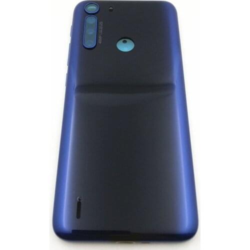 Plastic Back Battery Cover For Motorola Moto One Fusion XT2073 Rear Panel Door Housing Case With Side Buttons (No Camera Lens)
