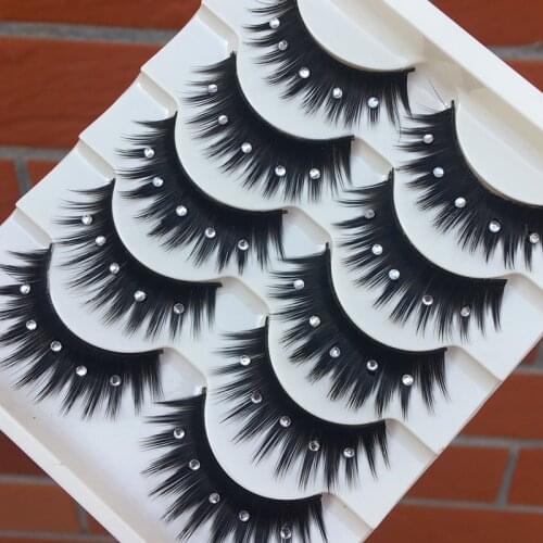 Exaggerated Shimmery False Eyelashes Cotton Stalk Soft Thick False Eyelashes Stage Latin Makeup Crystal Eyelash Extension