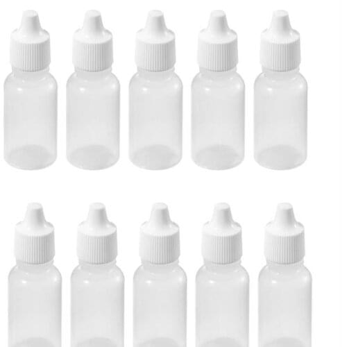 100PCS 5ML/10ML/15ML/20ml/30ml/50m Empty Plastic Squeezable Dropper Bottles Eye Liquid Dropper Refillable Bottles