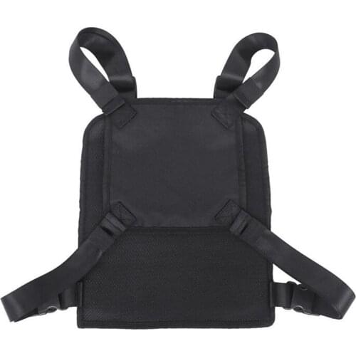 Adjustable Chest Rig Bag Multifunctional Front Pack with Vest Design Black