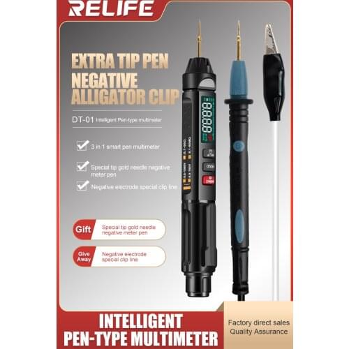 RELIFE DT-01 Smart Pen Type Multi-Function Mini Multimeter Non-Contact Tester Phase Sequence Meter For Mobile Phone Repair Tools