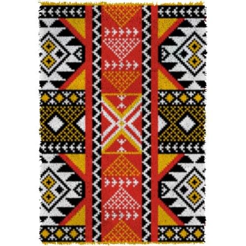 Retro plaid Latch Hook Kits Rug Plush Wall Tapestry Kits Crochet Floor Mat Thick Yarn Cushion Arts & Crafts