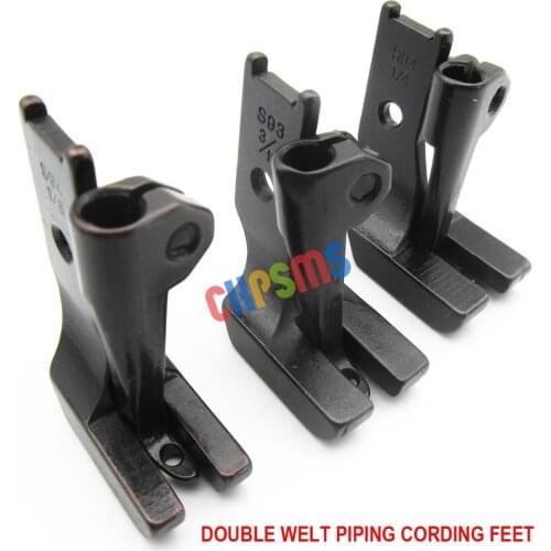 #S95 1/8+3/16+1/4 3SET/3SIZE DOUBLE WELT PIPING CORDING FOOT FEET FIT FOR JUKI LU562/563/1508 SINGER 111G,111W CONSEW 206RB 225