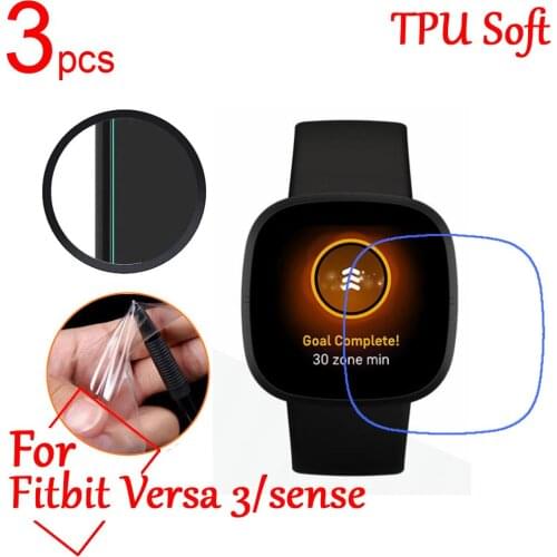 3pcs Ultra Clear TPU Soft LCD Full Screen Protectors cover For fitbit inspire 2 Versa 3/sense GPS Band sports Smart Watch Film