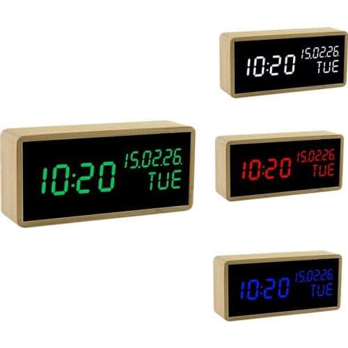 Smart Alarm Clock for Bedroom,Battery LED 12/24H with Time Date Sound
