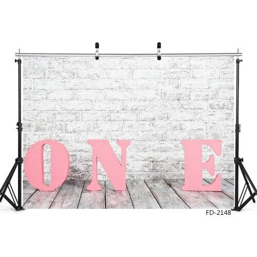Brick Wall 1st Birthday Party Decor Portrait Children Baby Photography Backgrounds Custom Vinyl Photo Backdrops For Photo Studio