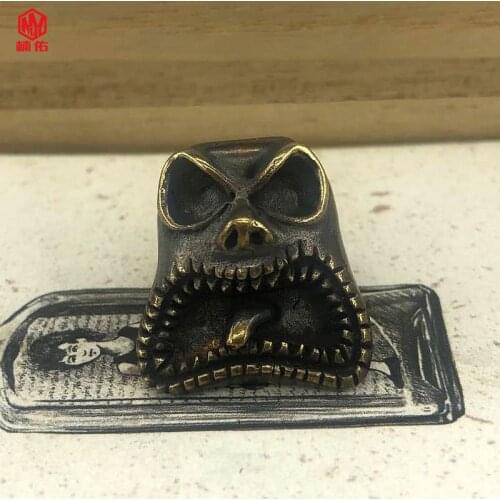 1PC Ghost Retro Brass Copper EDC Paracord Beads Lanyard Pendants Knife Beads Umbrella Rope Cord Necklace Bracelet Beads Pendant