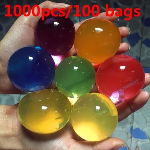 1000pcs/100 bags Large Hydrogel Pearl Big Crystal Soil Mud Mud Hydrogel Water Beads Mud Grow Ball for Wedding Home Decor