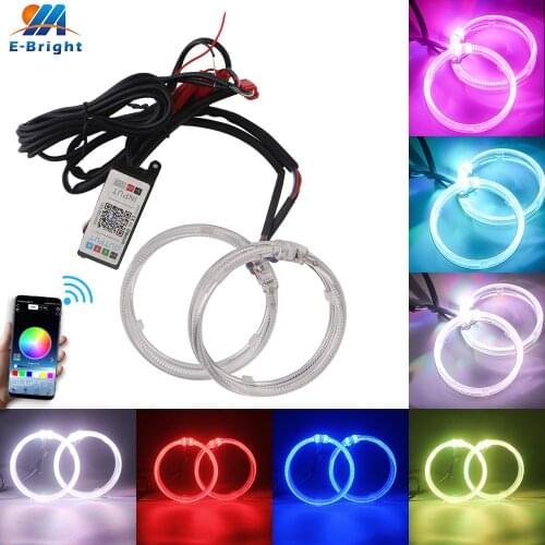 2pcs/set 12V 80mm 95mm Single Color/APP RGB Guide Angel Eye Led Halo Rings For 2.5inch 3.0inch Car Styling HID Xenon Projector