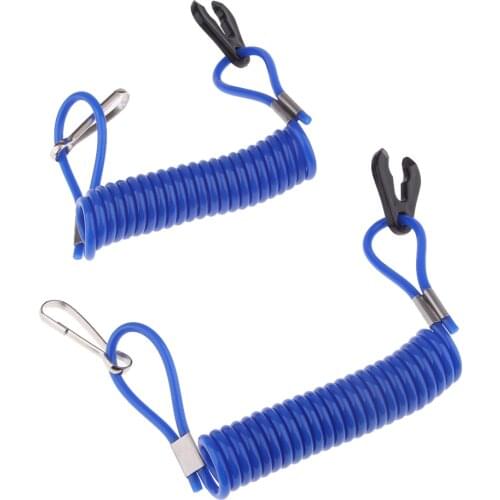 2 Pieces Outboard Engine Motor Kill Stop Switch Tether Cord Lanyard for Yamaha Outboard Engine Motor 9cm Blue