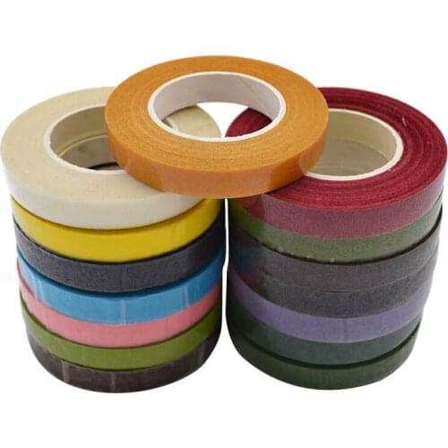 30 Yard 12mm DIY Floral Stem Tape adhesive paper Tape for party decoration handmade artificial paper silk nylon flower Supplies