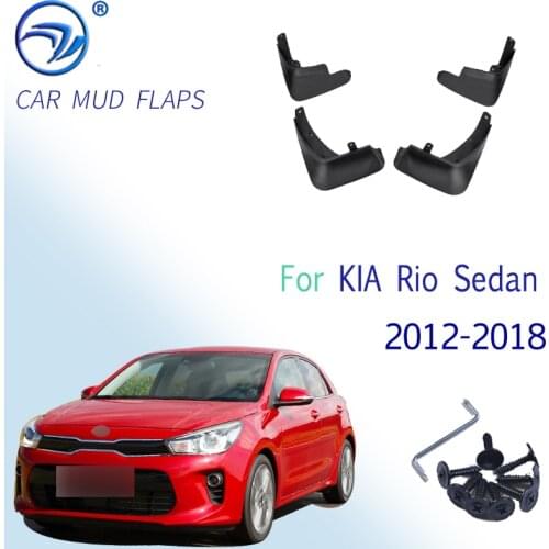 4Pcs Car Mud Flaps For KIA Rio Sedan 2012-2018 Mudflaps Splash Guards Mud Flap Front Rear Mudguards Fenders Auto Accessor