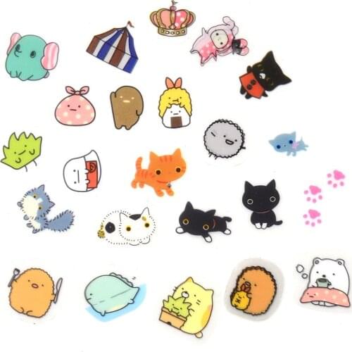 80 pcs/lot(1 bag) DIY Cute Cartoon Kawaii PVC Stickers Lovely Cat Bear Sticker for Diary Decoration Note Sticker Flakes