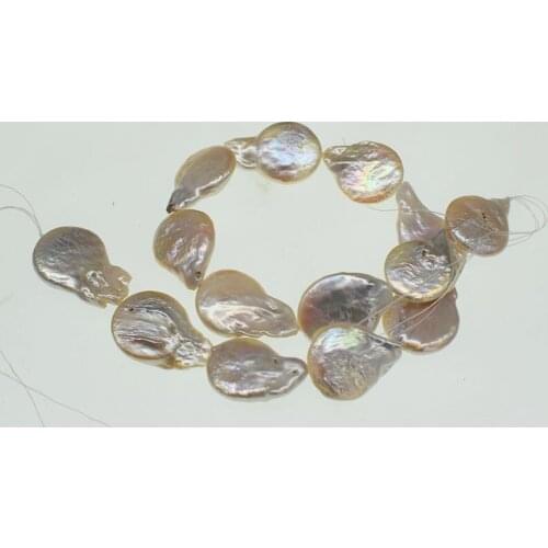 AAA loose beads Freshwater Pearl white flat oval drop baroque 20*30mm Wholesale for DIY for jewelry 14inch