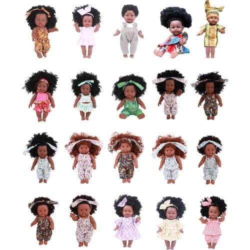 African American Reborn Simulation Black Full Enamel Baby Doll Girl Toys Full Silicone Soft Body Girl Boy Gift Fashion Present