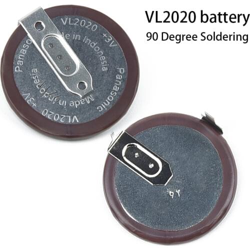 Rechargeable Button Lithium Battery ML2020 VL2020 Battery for Panasonic BMW E46 E60 E90 accu FOB F1 Fobs Key 90 Degree Soldering