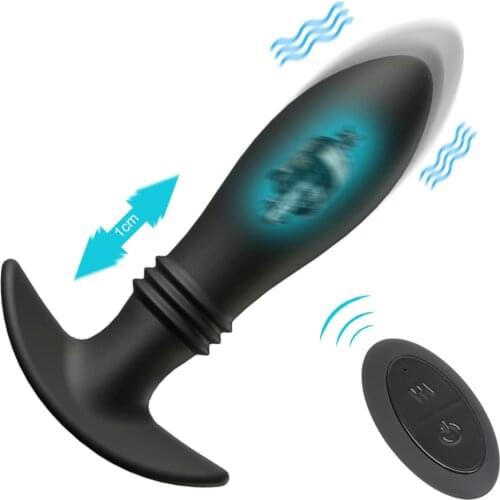 Anal Vibrator Male Prostate Massager Sex Toys Telescopic Dildo Vibrators 10 Modes Thrusting Actions Butt Plug