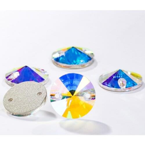 Astrobox New Rivoli Glass Crystal Rhinestones Sew on Rhinestones Beads Decoration Appliques For DIY Jewelry Making Wedding Dress