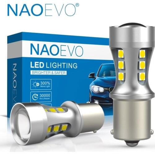 NAOEVO P21W LED Car W16W PY21W T20 BA15S T15 W21/5W 1300Lm BAY15D 1157 W21W BAU15S 7443 For lada DRL Blub P21/5W 1156 3030 7440