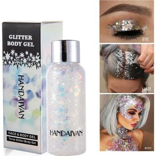 Face Body Glitter Sequins Eye Nail Hair Laser Shimmer Diamond Sequins Cream Party Festival Makeup Decoration