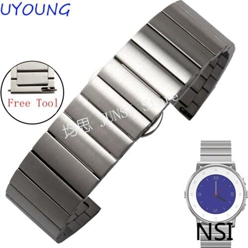 New arrival 20mm Stainless steel Watchband For Pebble Time Round Smart Watch Casual Pebble Men Strap Bracelet
