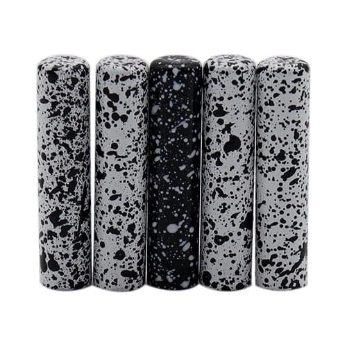 Coolstring White Black Ink Dots Shoelace Tips 4.6*20mm Speckle Lace Ends Easy Installation For Canvas Snkeaker Shoe Cordones