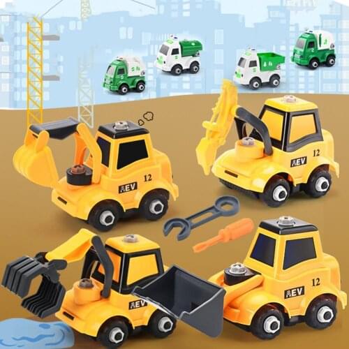 Toy Creative Educational Plastic Construction Vehicle Toy Set for Birthday
