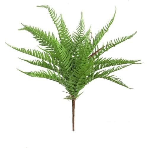 Fake Fern Artificial Plants Plastic Silk Green Persia Hanging Plant Wall Decor Faux Plants Fern Bouquet Garden Decoration