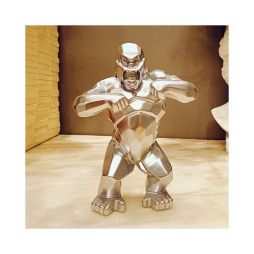 French style baking paint 20 cm diamond gorilla carving Plexiglass steel plastic furnishings indoor and outdoor animal modeling