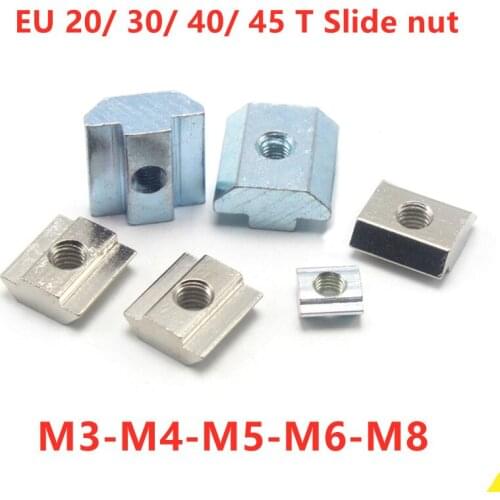 M3 M4 M5 M6 M8 M10 T Block Square nuts T-Track Sliding Hammer Nut for Fastener Aluminum Profile 2020 3030 4040 4545 accessories