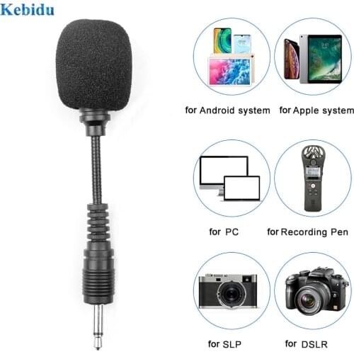 Kebidu 3.5mm Mini Microphone In-Line Three Poles/Four Poles Short Microphone Phone Microphone Sound Card Live