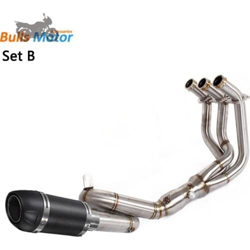Modified Racing Full Motorcycle Exhaust Systems for Yamaha MT09 FZ09 XSR900 Exhaust Pipe Header With LEOVINC Muffler Silencer
