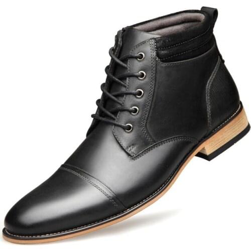 2021 Vintage Martins Boots Full Grain Leather Man Ankle boots Big size Lace-up casual boots Men Handmade shoes Black /Brown