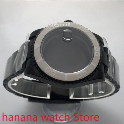 Suitable for NH35 36 Mingzhu2813 Miyata automatic winding 40mm sealed back black box series, with rotating rubber color bezel