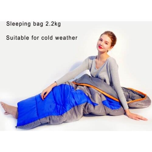 Outdoor camping 2.2kg adult envelope style Sleeping bag waterproof keep warm Suitable for autumn winter -5 degree centigrade