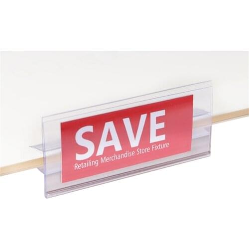 50 pcs 4*10cm middle clip label holder strip price tag ticket sign shelf cover POP advertising banner showing display strip