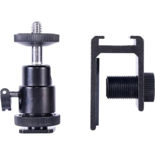 Durable Camera Tripod Ball Head Flash Bracket Mount 1/4 Inch Adapter With Hot Shoe Bayonet Lock And U-shaped Clip For Laptop